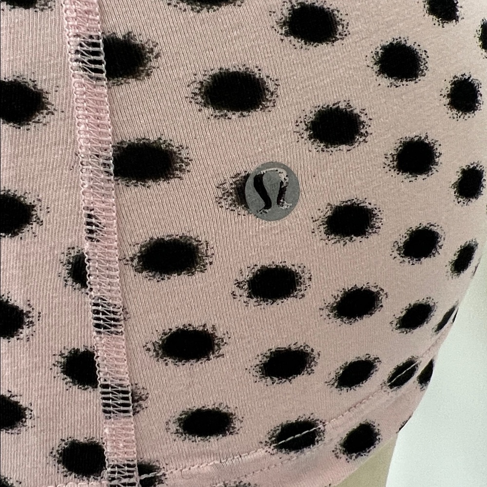 Lululemon Polka Dot Tank Top soft Pink and Black cotton blend XS 4 - Picture 3 of 5